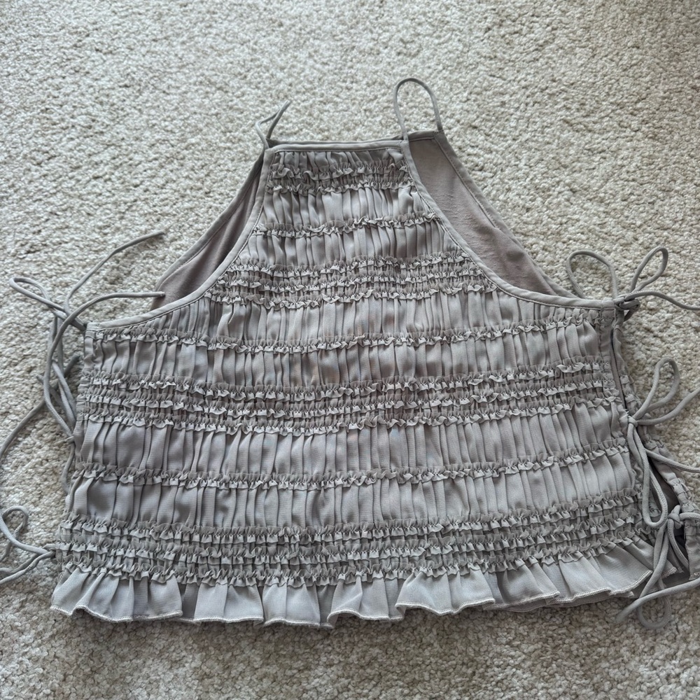 Apron Ruched Side-Tie Top - Picture 4 of 5